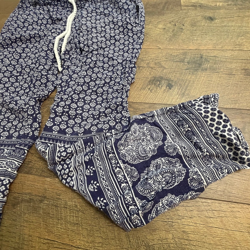 Roxy Purple White Floral Paisley Boho Beach Lounge Pants‎ Drawstring Small - Picture 7 of 11
